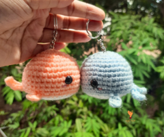 Crochet Whale Keychains